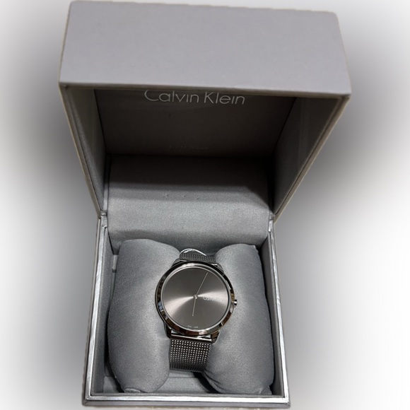 CALVIN KLEIN Minimal Men's Watch Silver Gray Swiss Made Adjustable Band Jewelry - Picture 1 of 11